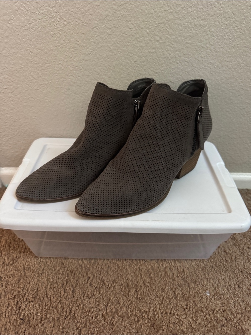 Vince Camuto Women’s Perforated Ankle Booties - Gray
